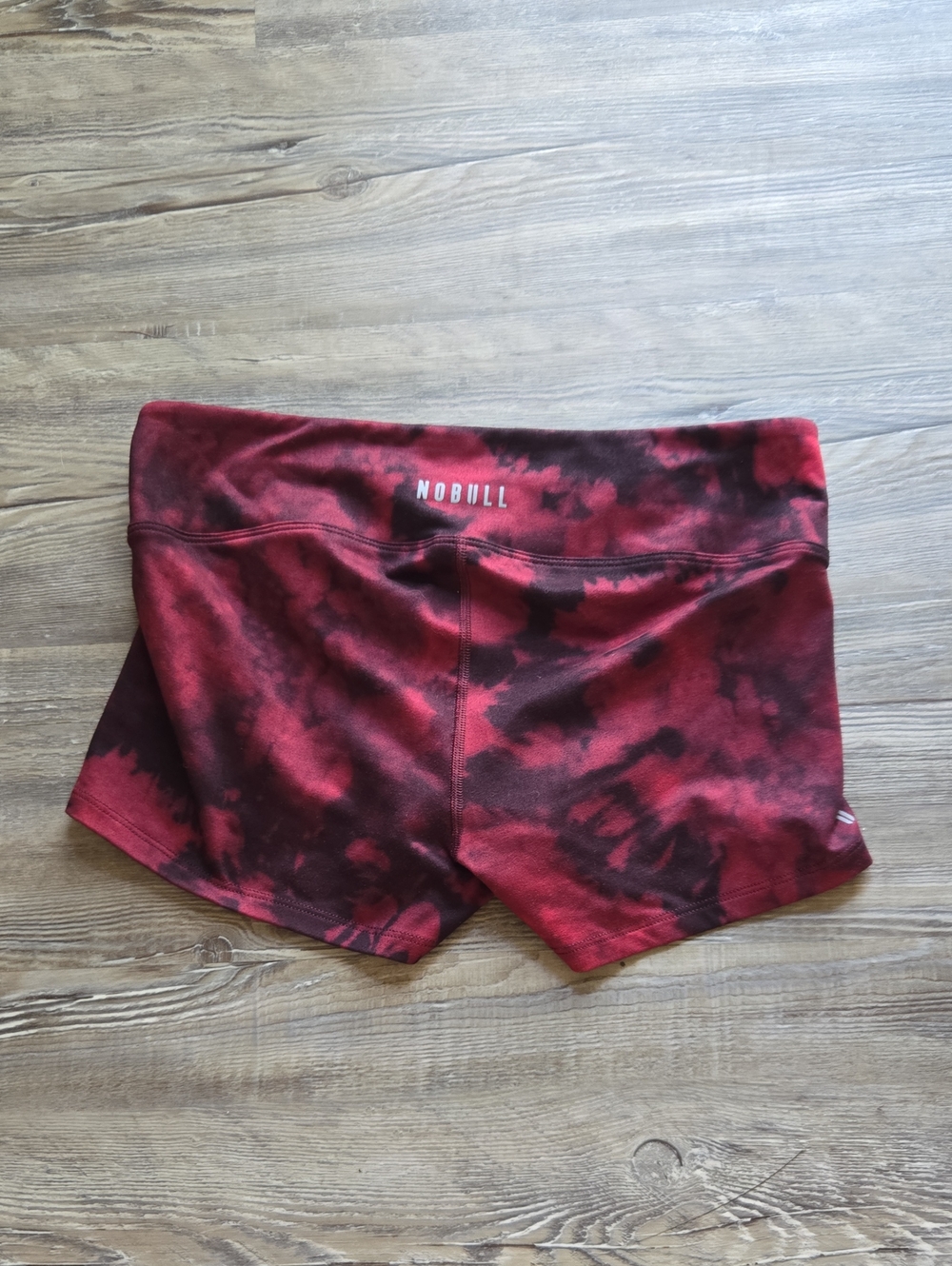NOBULL Women's Red & Black Tie-Dye Bike Shorts